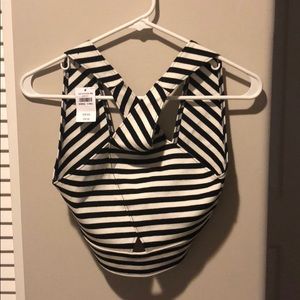 Black and white halter crop top ( never worn)